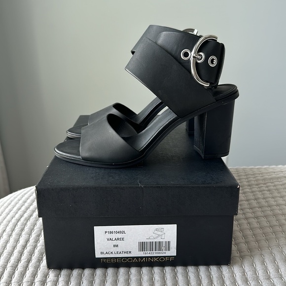 Rebecca Minkoff black stacked heel sandals - Picture 5 of 7